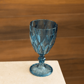 Taça para água diamante azul transparente